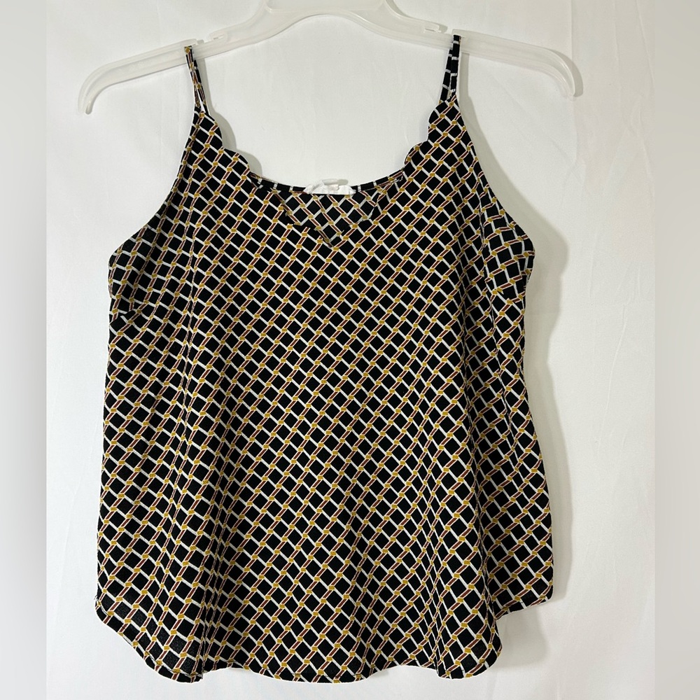 E & M Geometric Diamond Print Sleeveless Tank Top – Size S